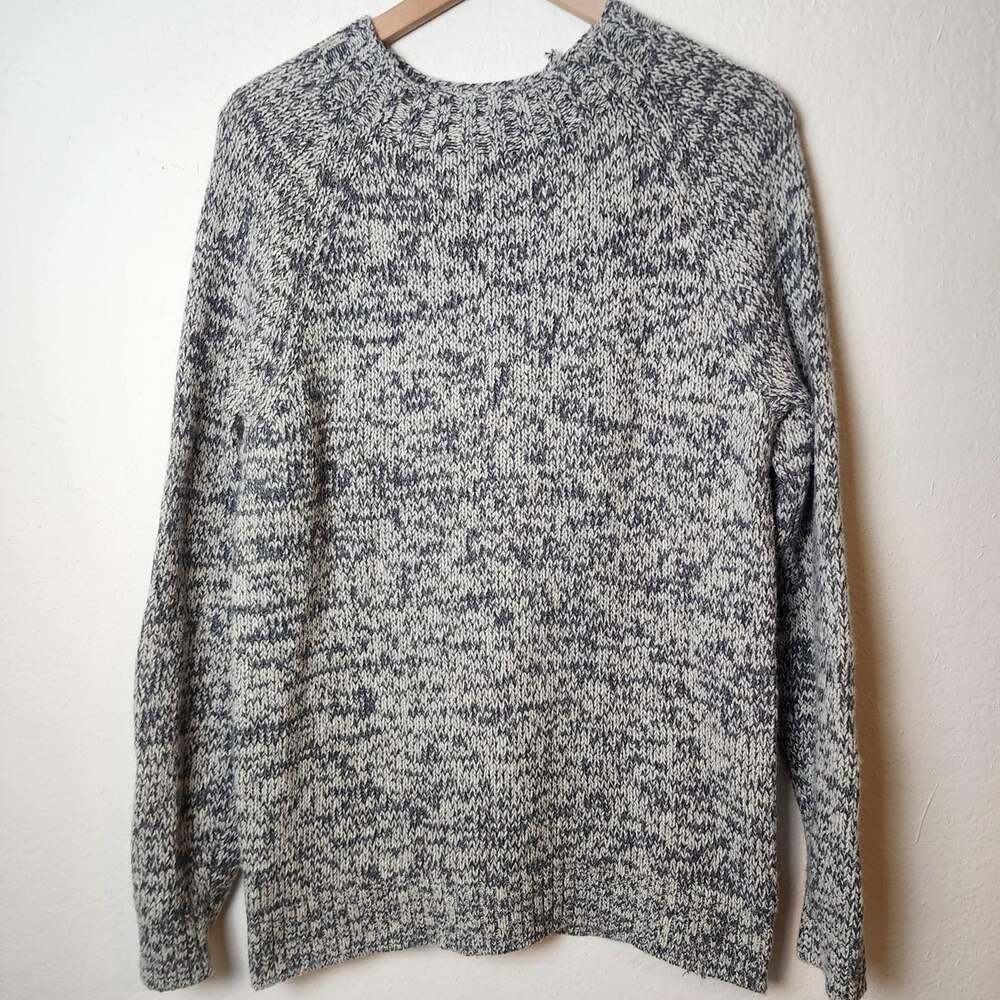 Vince Sweater Mens Medium Gray Wool Nylon Crewneck Pullover Chunky Knit Casual